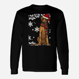 Merry Christmas Ornament Rhodesian Ridgeback Xmas Santa Sweatshirt Unisex Long Sleeve | Crazezy