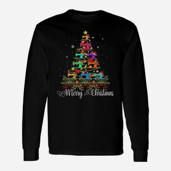 Merry Christmas Sewing Machine Christmas Tree Apparel Unisex Long Sleeve | Crazezy DE