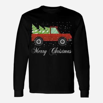 Merry Christmas Vintage Truck Great Family Gift Unisex Long Sleeve | Crazezy CA