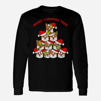 Merry Corgmas Corgi Dog Funny Ugly Christmas Tree Shirt Unisex Long Sleeve | Crazezy CA