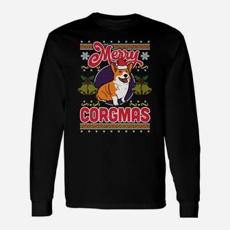 Merry Corgmas Ugly Christmas Corgi Dog Sweatshirt Unisex Long Sleeve | Crazezy UK