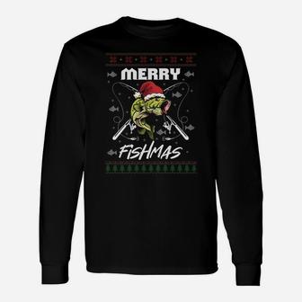 Merry Fishmas Christmas Fishing Hobby Top Sweatshirt Unisex Long Sleeve | Crazezy