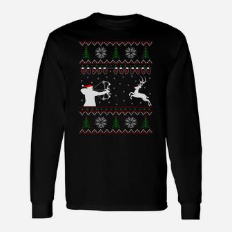 Merry Huntmas Deer Hunting Christmas Sweater Sweatshirt Unisex Long Sleeve | Crazezy AU