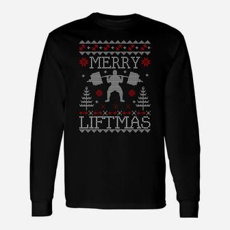 Merry Liftmas Ugly Christmas Sweater Gym Workout Sweatshirt Unisex Long Sleeve | Crazezy DE