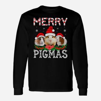 Merry Pigmas Christmas Funny Guinea Pig Lights Unisex Long Sleeve | Crazezy