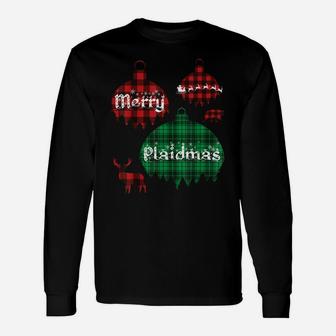 Merry Plaidmas Funny Christmas Plaid Pajamas Gift Unisex Long Sleeve | Crazezy