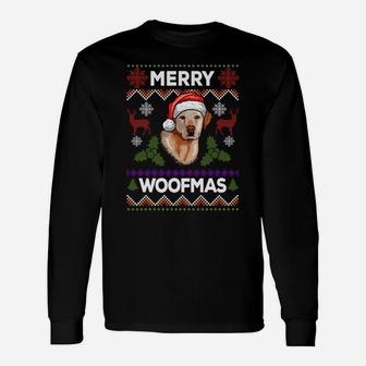 Merry Woofmas Ugly Sweater Christmas Labrador Lover Gift Sweatshirt Unisex Long Sleeve | Crazezy DE