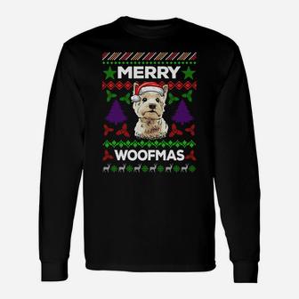 Merry Woofmas Ugly Sweater Christmas West Highland Terrier Sweatshirt Unisex Long Sleeve | Crazezy DE