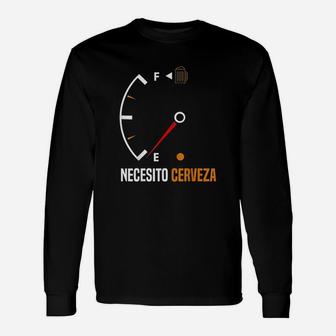 Mexican Beer Necesito Cerveza Cool Sayings Long Sleeve T-Shirt - Thegiftio