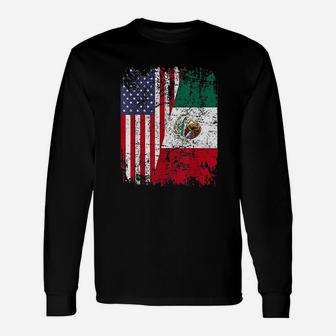 Mexico American Flag Long Sleeve T-Shirt - Thegiftio UK