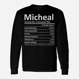 Micheal Nutrition Funny Birthday Personalized Name Gift Idea Unisex Long Sleeve | Crazezy CA