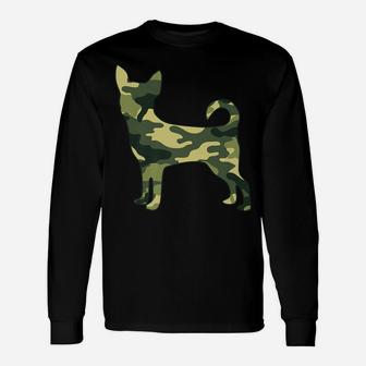 Military Chihuahua Camo Men Print Us Dog Pup Veteran Gift Unisex Long Sleeve | Crazezy