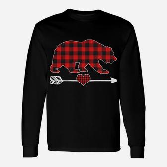 Mimi Bear Christmas Pajama Red Plaid Buffalo Family Gift Sweatshirt Unisex Long Sleeve | Crazezy
