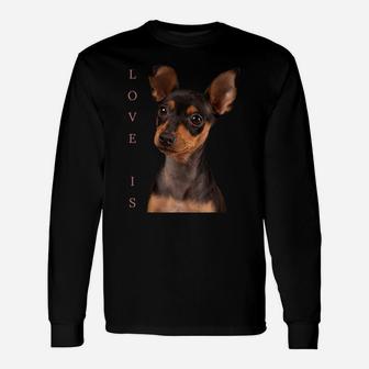 Miniature Pinscher Shirt Dog Mom Dad Tshirt Love Puppy Pet Unisex Long Sleeve | Crazezy