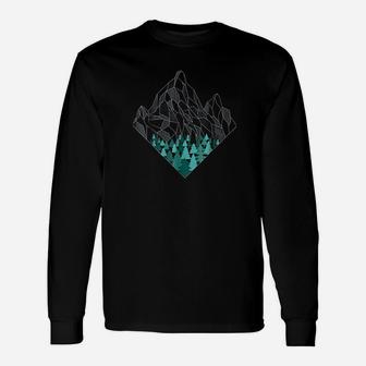 Minimal Mountains Geometry Outdoor Hiking Nature Unisex Long Sleeve | Crazezy CA