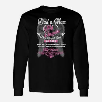 Mom And Dad In Heaven Forever My Angels Memorial Of Parents Unisex Long Sleeve | Crazezy