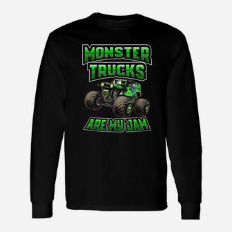 Monster Trucks Are My Jam Cool Monster Truck Long Sleeve T-Shirt - Thegiftio UK