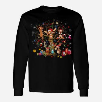 Mooses Santa Hat Christmas Tree Ornament Funny Christmas Sweatshirt Unisex Long Sleeve | Crazezy