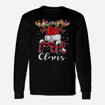 Mr Claus Costume Christmas Pajama Buffalo Plaid Santa Family Unisex Long Sleeve | Crazezy DE