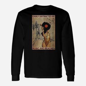 Music And Beaches Long Sleeve T-Shirt - Monsterry