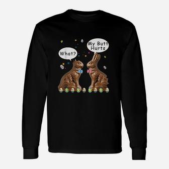 My But Hurts Chocolate Bunny Easter Funny Unisex Long Sleeve | Crazezy