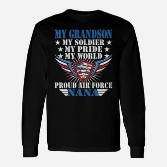 My Grandson Is A Soldier Airman Proud Air Force Nana Gift Unisex Long Sleeve | Crazezy AU