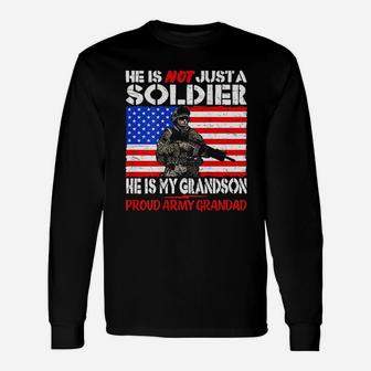 My Grandson My Soldier Proud Army Grandad Unisex Long Sleeve | Crazezy UK