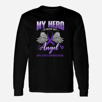 My Hero Is Now My Purple Unisex Long Sleeve | Crazezy