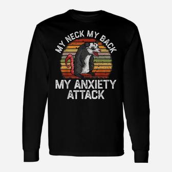 My Neck My Back My Anxiety Attack Opossum Sunset Vintage Unisex Long Sleeve | Crazezy CA