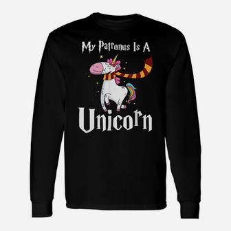 My Patronus Is A Unicorn 2019 Magic Unicorn Wizard Unisex Long Sleeve | Crazezy UK