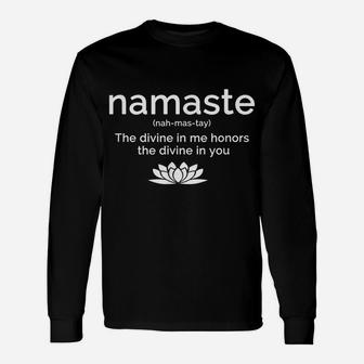 Namaste Buddha Lotus Flower Yogi Yoga Quote S Unisex Long Sleeve | Crazezy