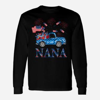 Nana Flower Truck American Flag 4Th July Independence Day Unisex Long Sleeve | Crazezy CA