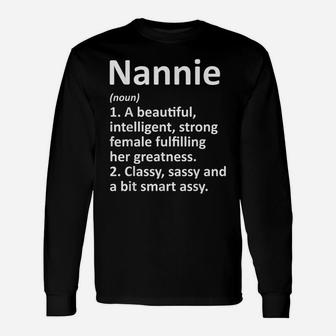 Nannie Definition Personalized Name Funny Christmas Gift Unisex Long Sleeve | Crazezy