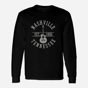 Nashville Tennessee Country Music City Guitar Player Unisex Long Sleeve | Crazezy CA