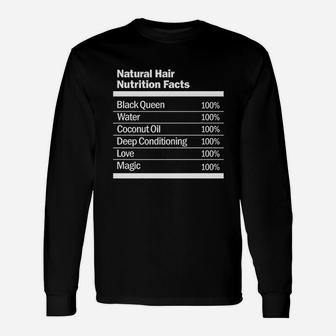 Natural Hair Nutrition Facts Unisex Long Sleeve | Crazezy CA