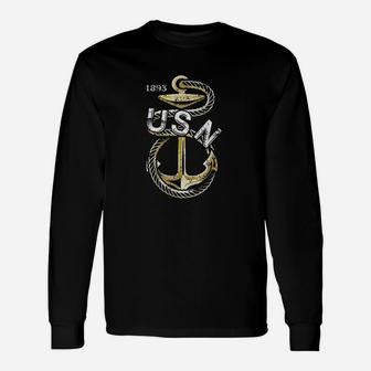 Navy Chief Petty Officer Fouled Anchor Genuine Cpo Unisex Long Sleeve | Crazezy UK
