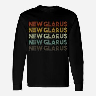 New Glarus, Wisconsin - Retro Vintage City Shirt Unisex Long Sleeve | Crazezy