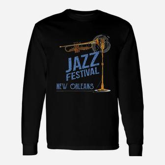 New Orleans Festival Of Jazz Music Long Sleeve T-Shirt - Thegiftio UK