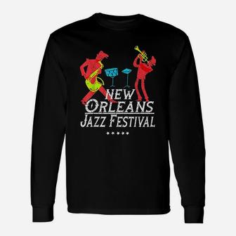 New Orleans Festival Of Jazz Music Long Sleeve T-Shirt - Thegiftio UK
