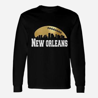New Orleans Football Skyline Long Sleeve T-Shirt - Thegiftio UK