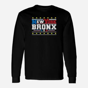 New York City The Bronx Usa Big Apple Cool Typography Long Sleeve T-Shirt - Monsterry CA