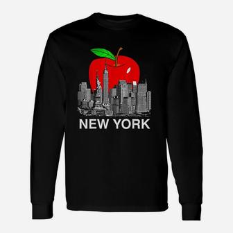 New York City Skyline New York Big Apple Long Sleeve T-Shirt - Thegiftio UK