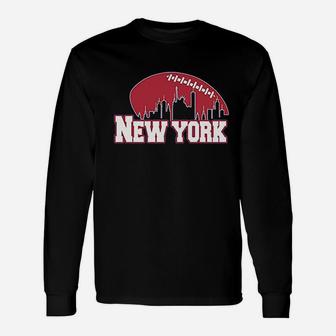 New York Football Skyline Long Sleeve T-Shirt - Thegiftio UK