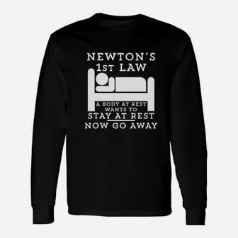 Newtons Law A Body At Rest Unisex Long Sleeve | Crazezy