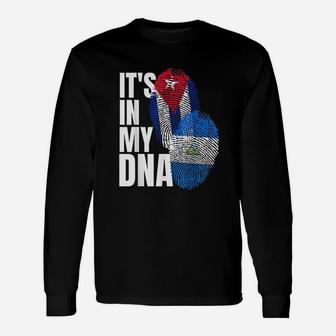 Nicaraguan And Cuban Dna Perfection Heritage Flag Unisex Long Sleeve | Crazezy CA