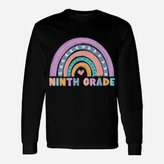 Ninth Grade Boho Rainbow Funny Hello 9Th Grade School Team Unisex Long Sleeve | Crazezy
