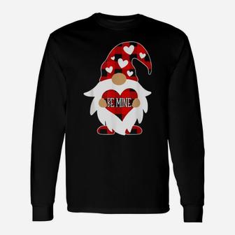 Nn Heart Gnome Plaid Costume Valentines Day Couple Long Sleeve T-Shirt - Monsterry DE