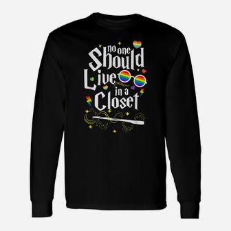 No One Should Live In A Closet Lgbt Gay Pride Unisex Long Sleeve | Crazezy