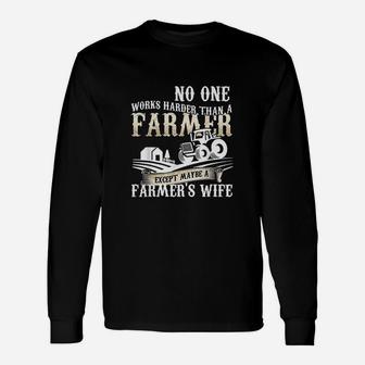 No One Works Harder Than A Farmer Unisex Long Sleeve | Crazezy