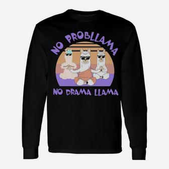 No Prollama No Drama Llama Long Sleeve T-Shirt - Monsterry